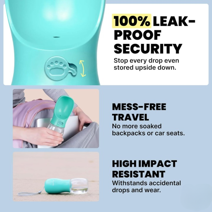 PawEaseGo™ 2-in-1 Pet Travel Station - Leak-Proof Bottle & Snack Cup 🐾