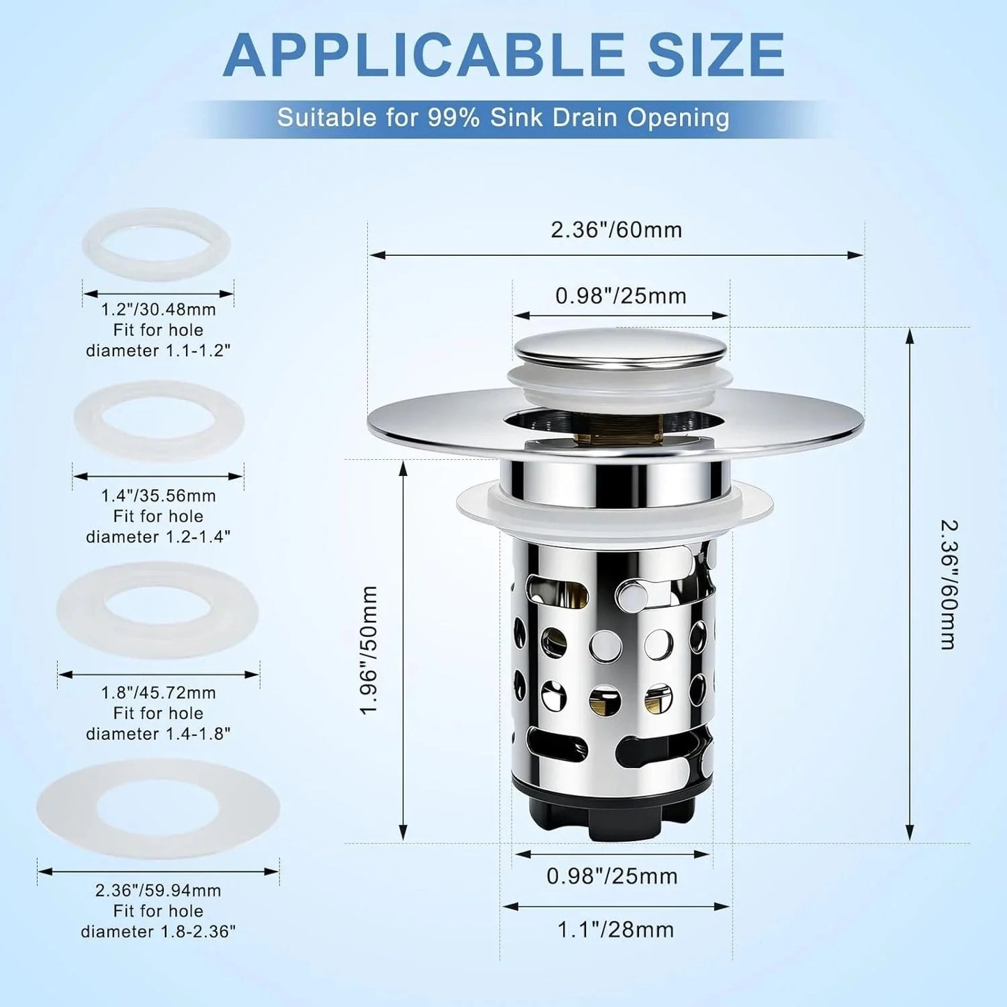 π₯ Upgraded 3-in-1 Drain Strainer That Stops Sink Clogs