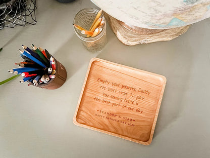 Custom Leather Catchall Personalized Valet Tray for Men