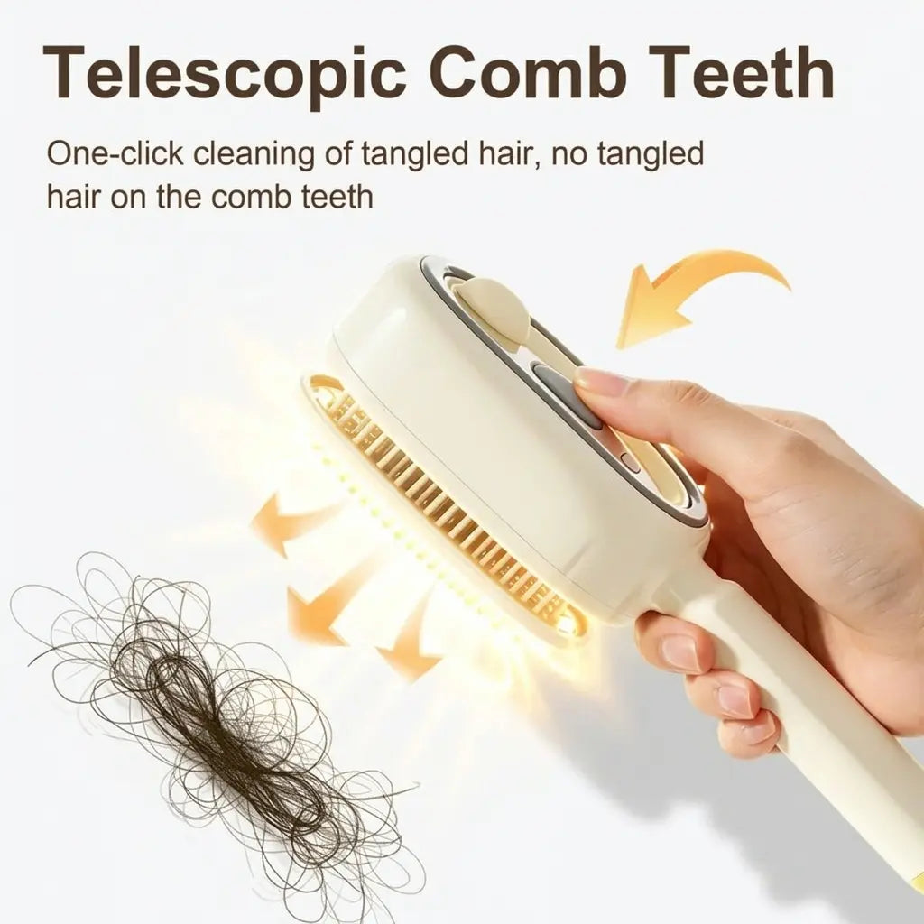 Hydrating Mist Massage Hair Brush for Smooth, Frizz-Free Hair