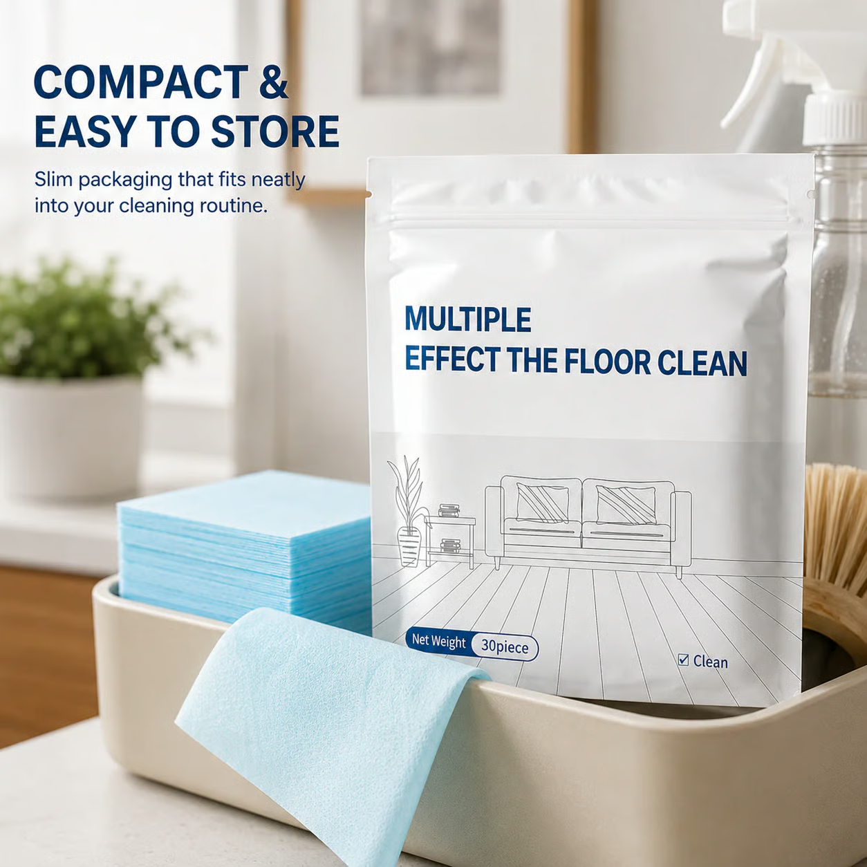 Floor Cleaning Sheets – Fast-Dissolving Multi-Surface Mop Cleaner