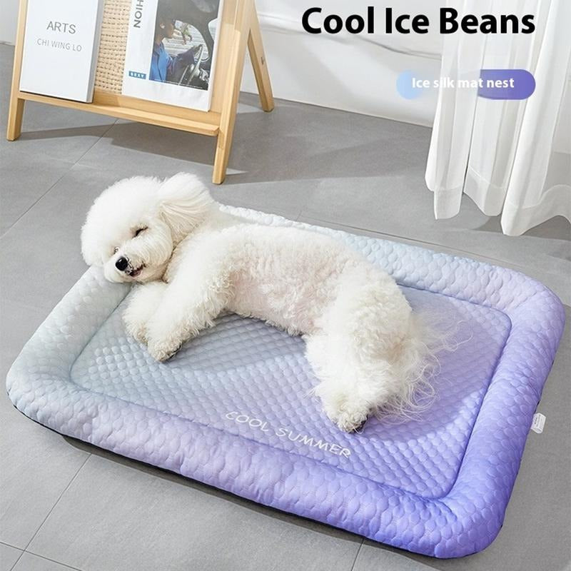Self-Cooling Ice Silk Pet Mat for Dogs & Cats