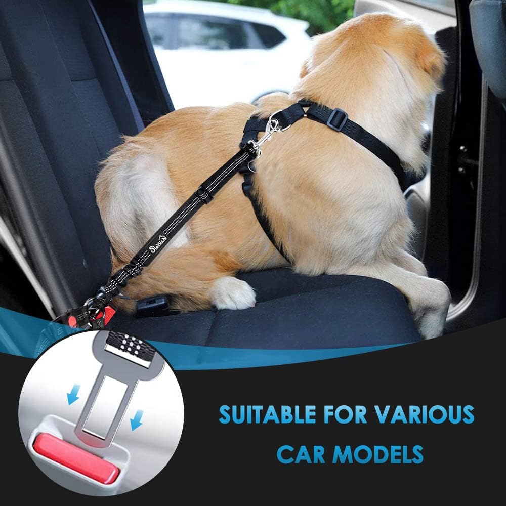 PawEaseGo™ 2-in-1 Bungee Dog Seat Belt