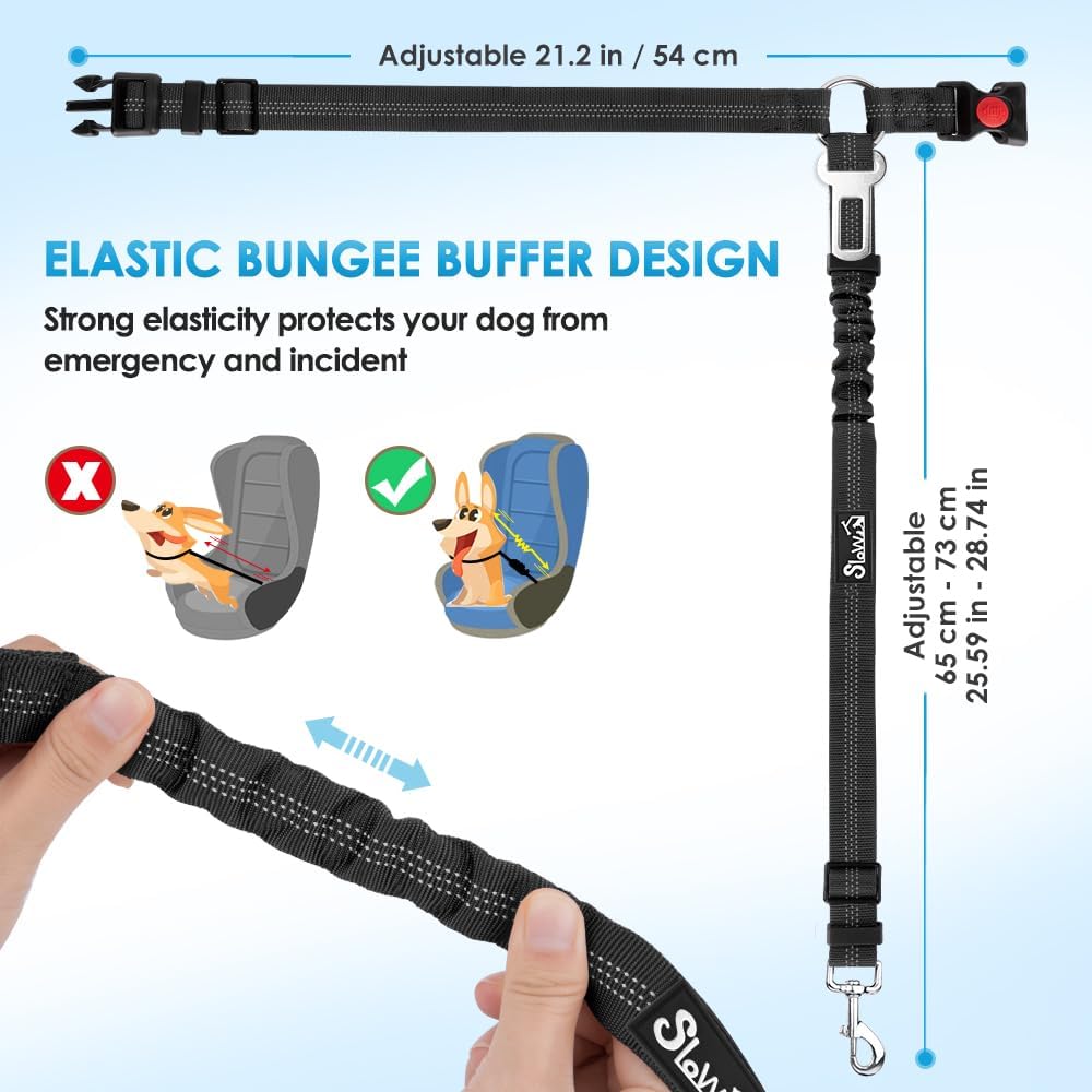 PawEaseGo™ 2-in-1 Bungee Dog Seat Belt