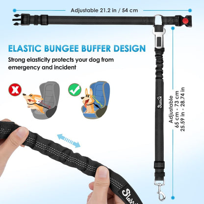 PawEaseGo™ 2-in-1 Bungee Dog Seat Belt
