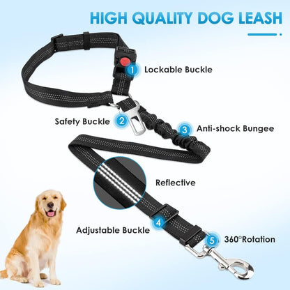 PawEaseGo™ 2-in-1 Bungee Dog Seat Belt