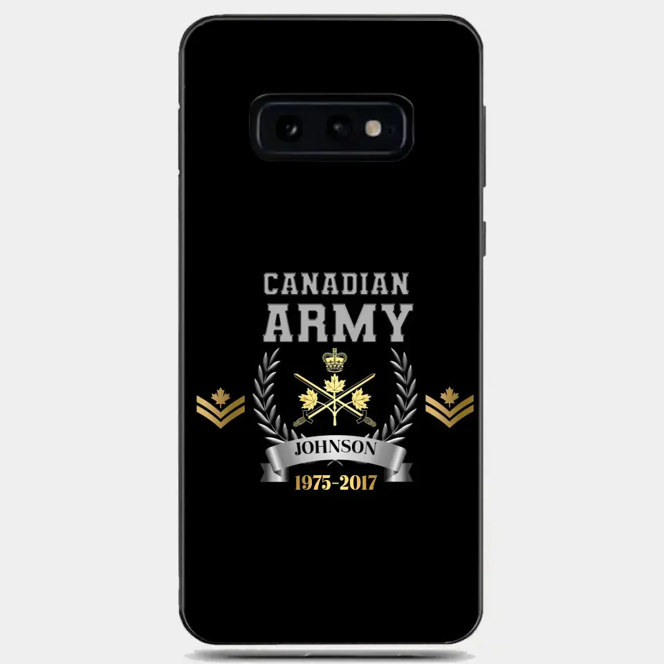 Personalized Canadian Army Rank Camo Custom Name & Time Phonecase Printed