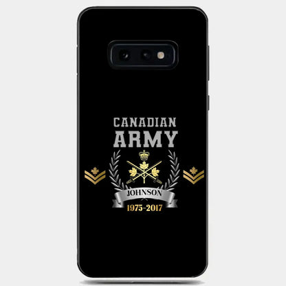 Personalized Canadian Army Rank Camo Custom Name & Time Phonecase Printed
