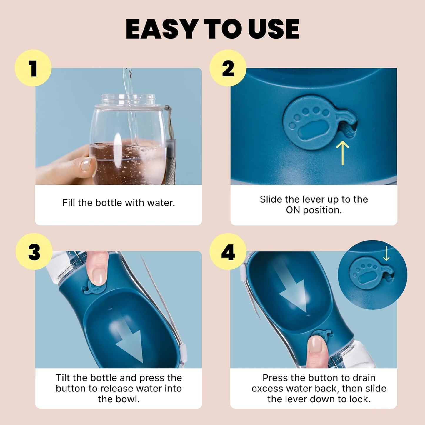 PawEaseGo™ 2-in-1 Pet Travel Station - Leak-Proof Bottle & Snack Cup 🐾
