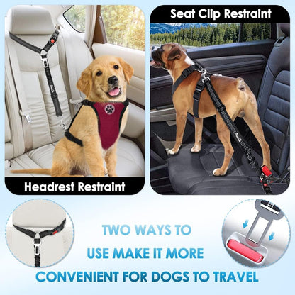 PawEaseGo™ 2-in-1 Bungee Dog Seat Belt