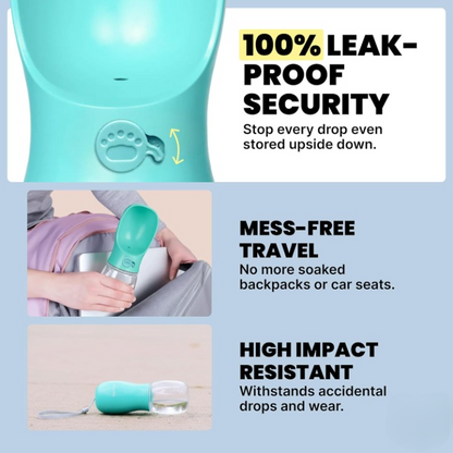 PawEaseGo™ 2-in-1 Pet Travel Station - Leak-Proof Bottle & Snack Cup 🐾