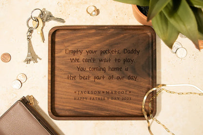 Custom Leather Catchall Personalized Valet Tray for Men