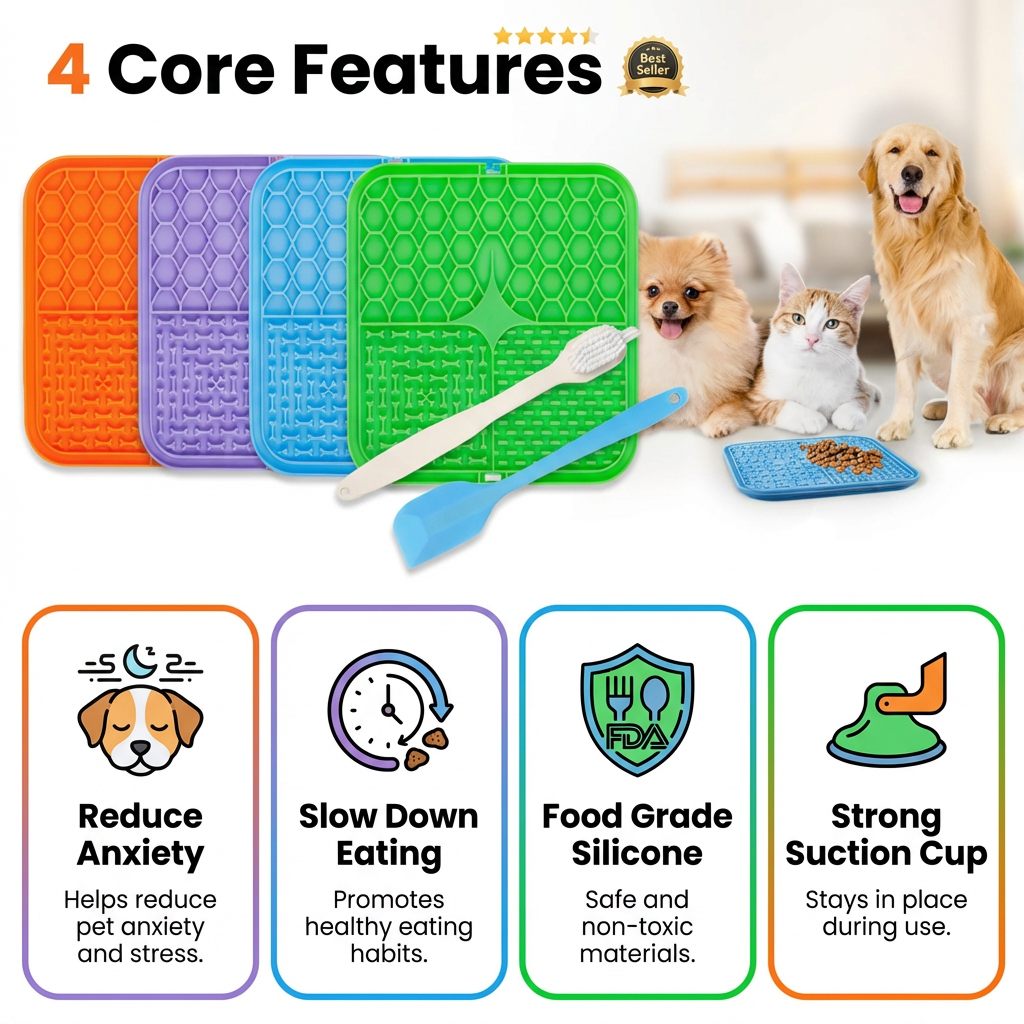Keep Your Dog & Cat Calm, Busy & Healthy｜Slow Feeder & Anxiety Relief Lick Mat
