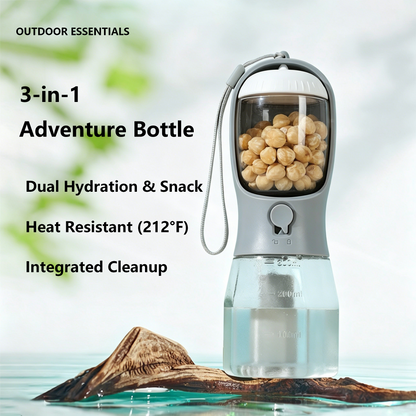 PawEaseGo™ TravelBuddy 3-in-1 Pet Water Bottle