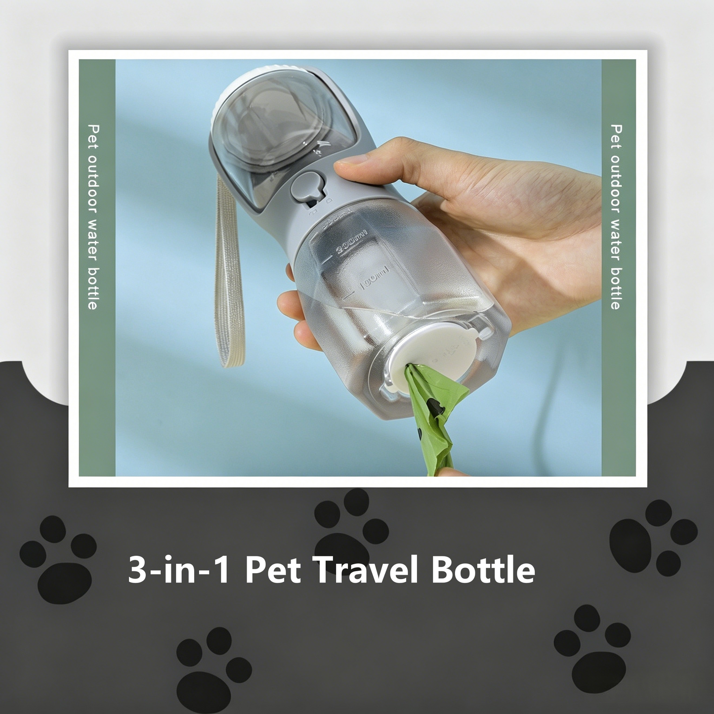 PawEaseGo™ TravelBuddy 3-in-1 Pet Water Bottle