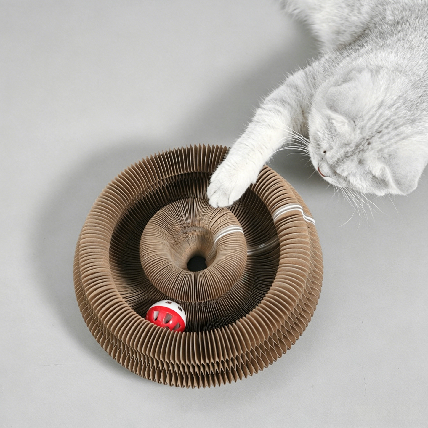 PawEaseGo™ Accordion Cat Scratcher Tunnel Bed – Interactive Scratcher & Play Lounge for Indoor Cats