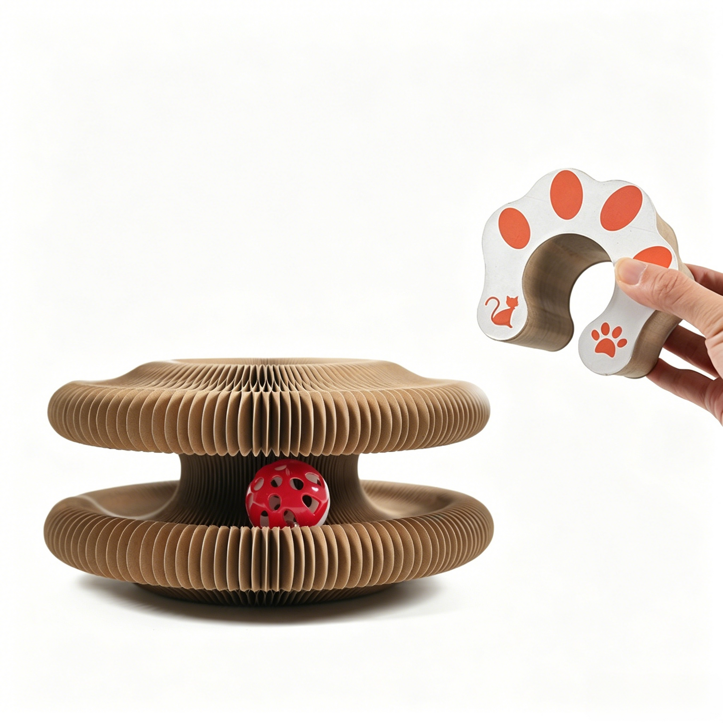 PawEaseGo™ Accordion Cat Scratcher Tunnel Bed – Interactive Scratcher & Play Lounge for Indoor Cats