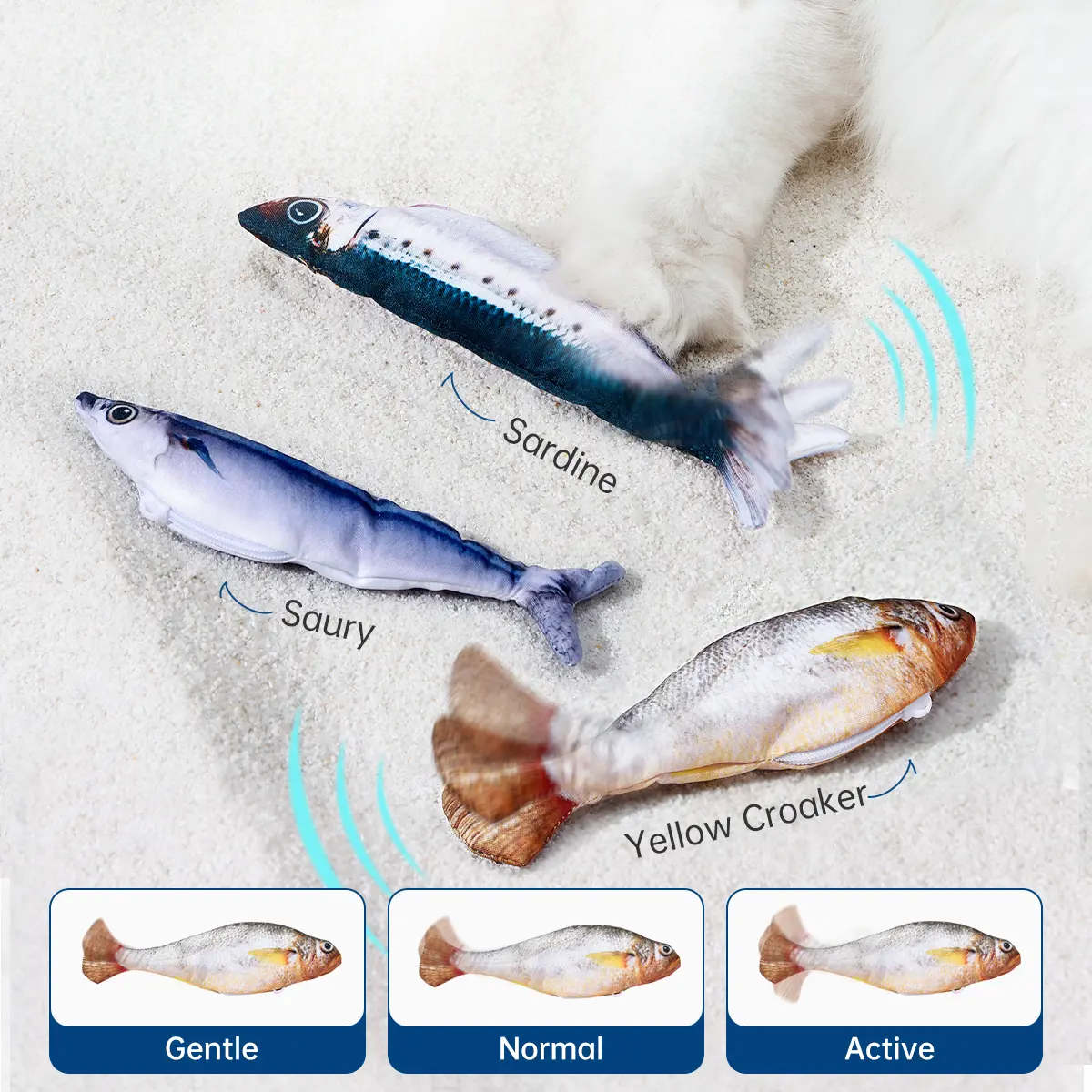 PawEaseGo™ Floppy Fish Cat Toy