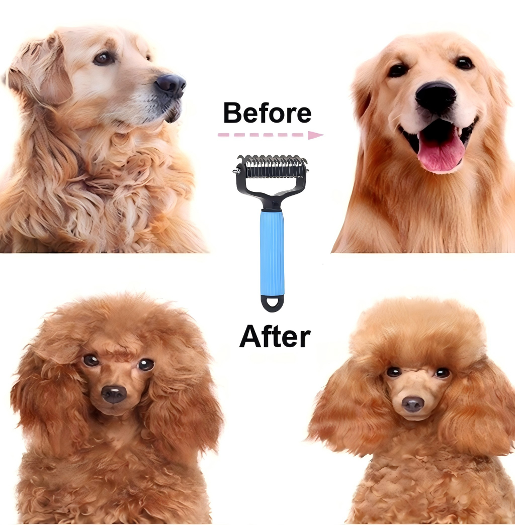 Pet Deshedding Brush for Dogs & Cats