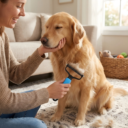 Pet Deshedding Brush for Dogs & Cats